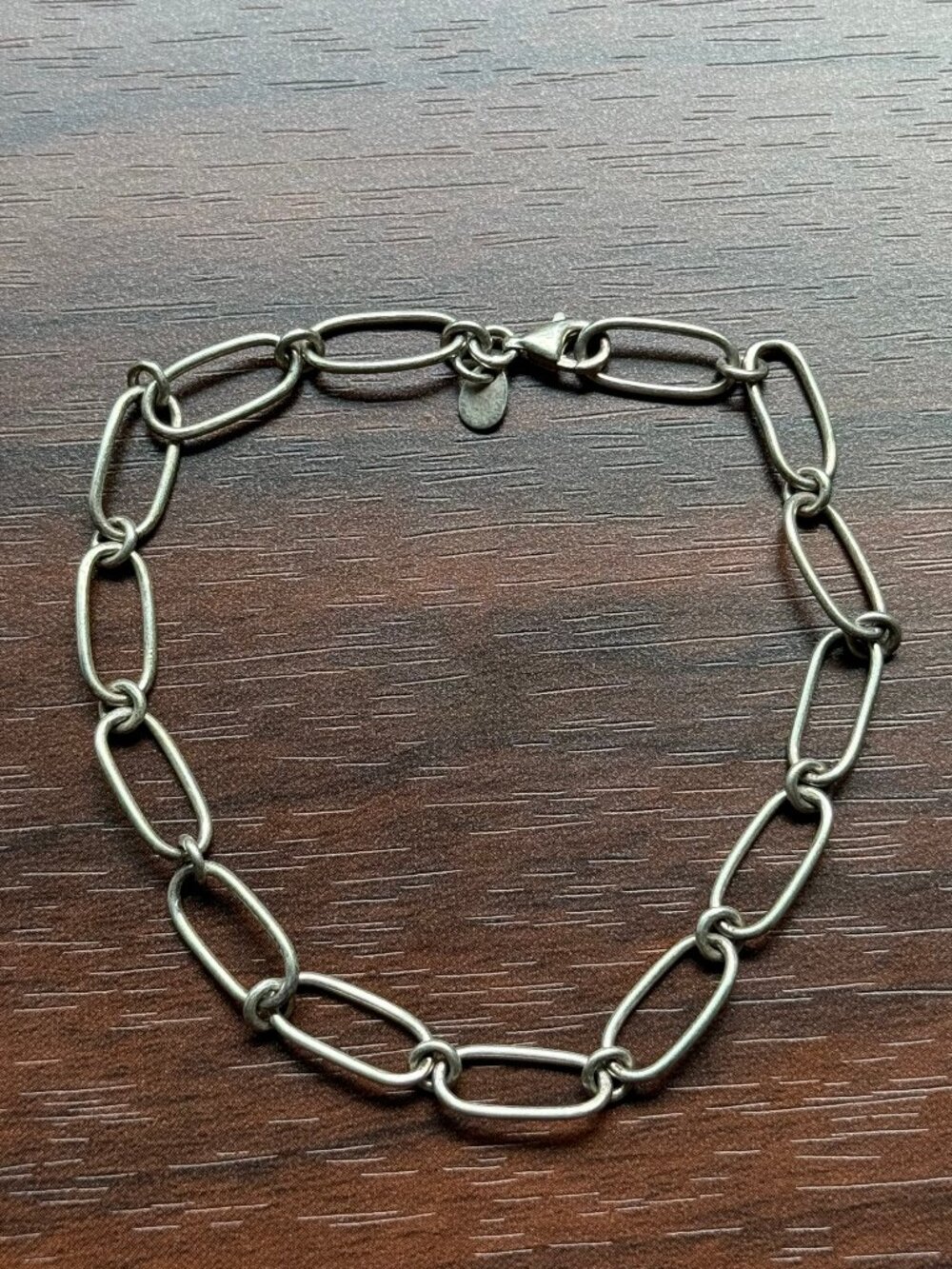 Vintage Sterling Silver Paperclip Style Bracelet